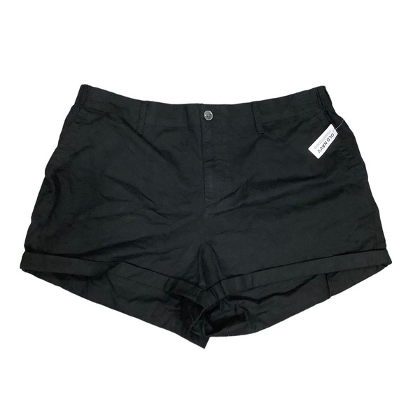Women's Old Navy 2X 20 - 22 Shorts Chino Khakis Black Everyday Stretch NWT - Picture 3 of 9
